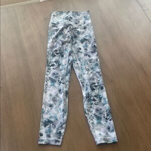 Lululemon size 0 Floral Watercolor Leggings - Blue, Lavender